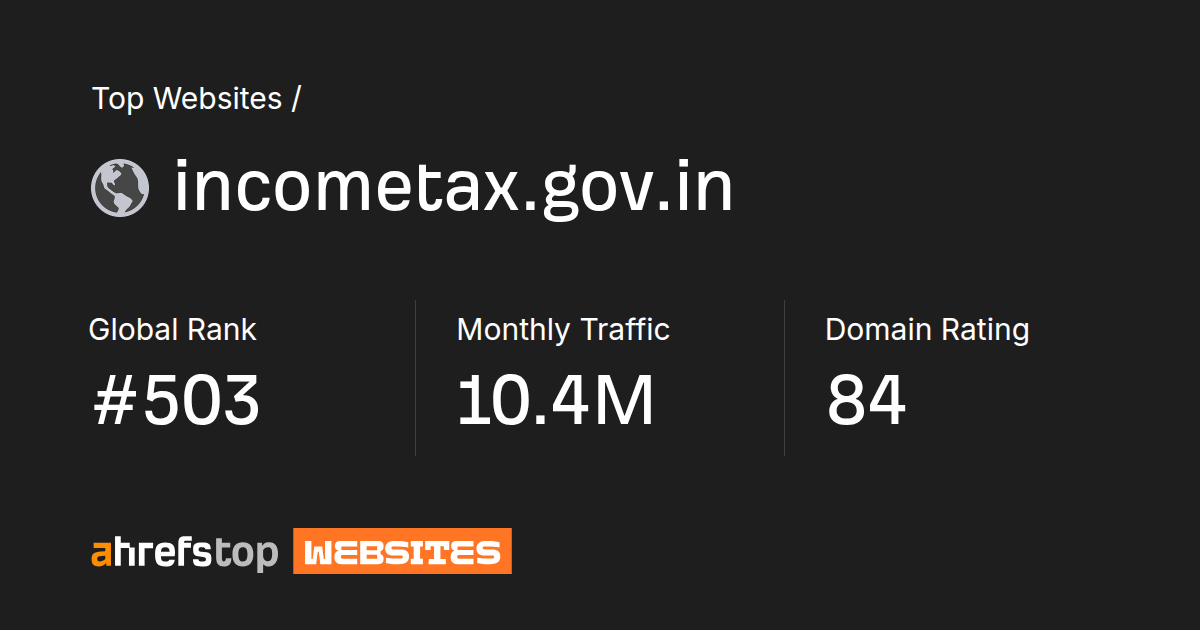 incometax.gov.in's Search traffic, Ranking and Backlinks